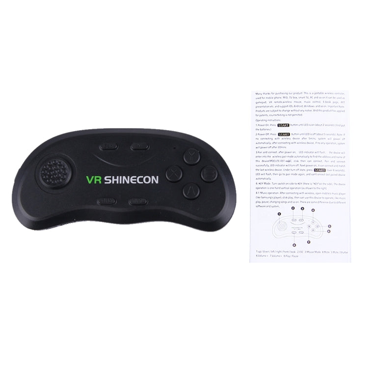 VRShinecon 3D Movie Games Virtual Reality Glasses Bluetooth Remote Controller Gamepad(Black)