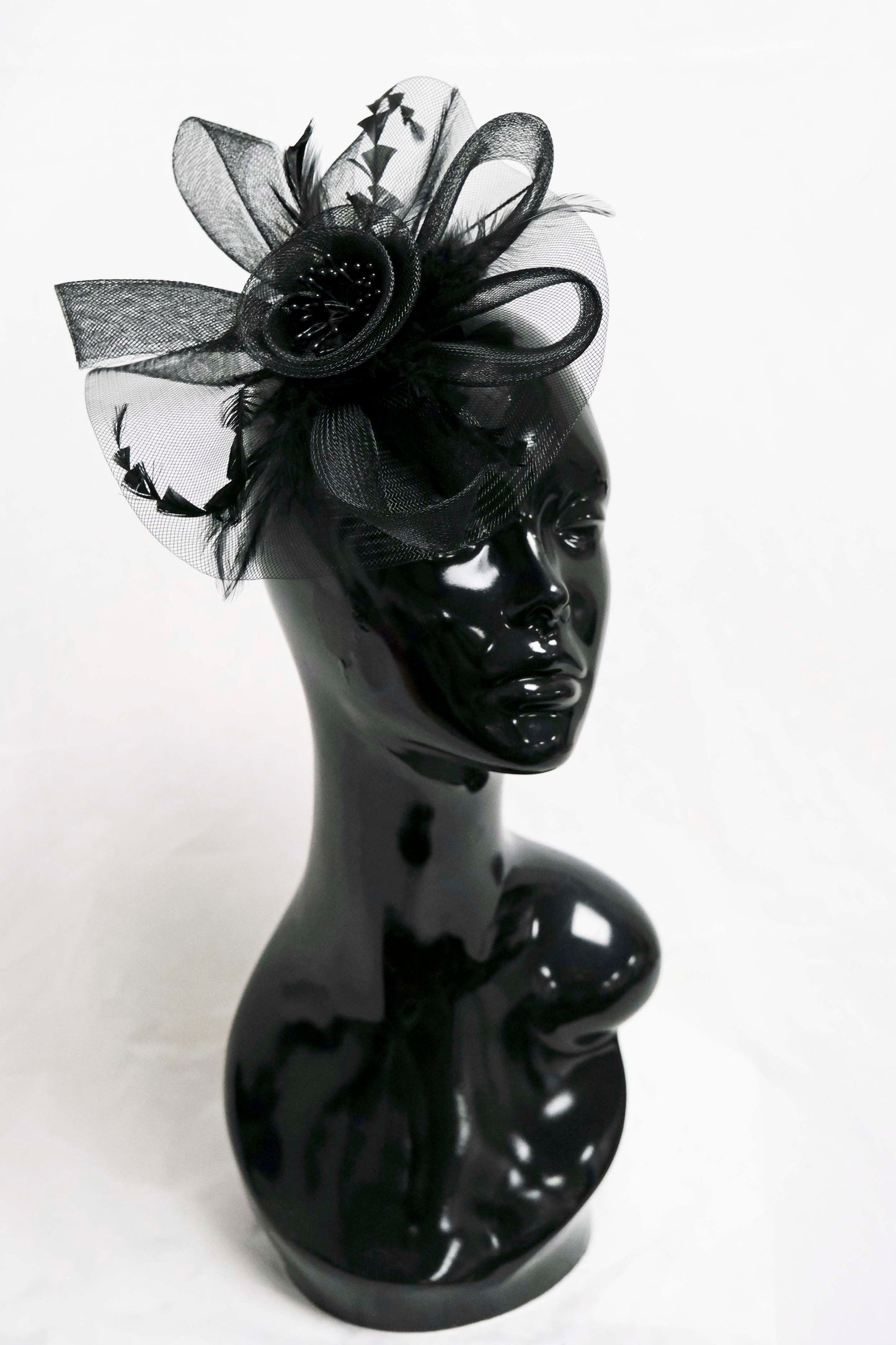 Black Butterfly Flower Fascinator Weddings Ascot Hatinator Races