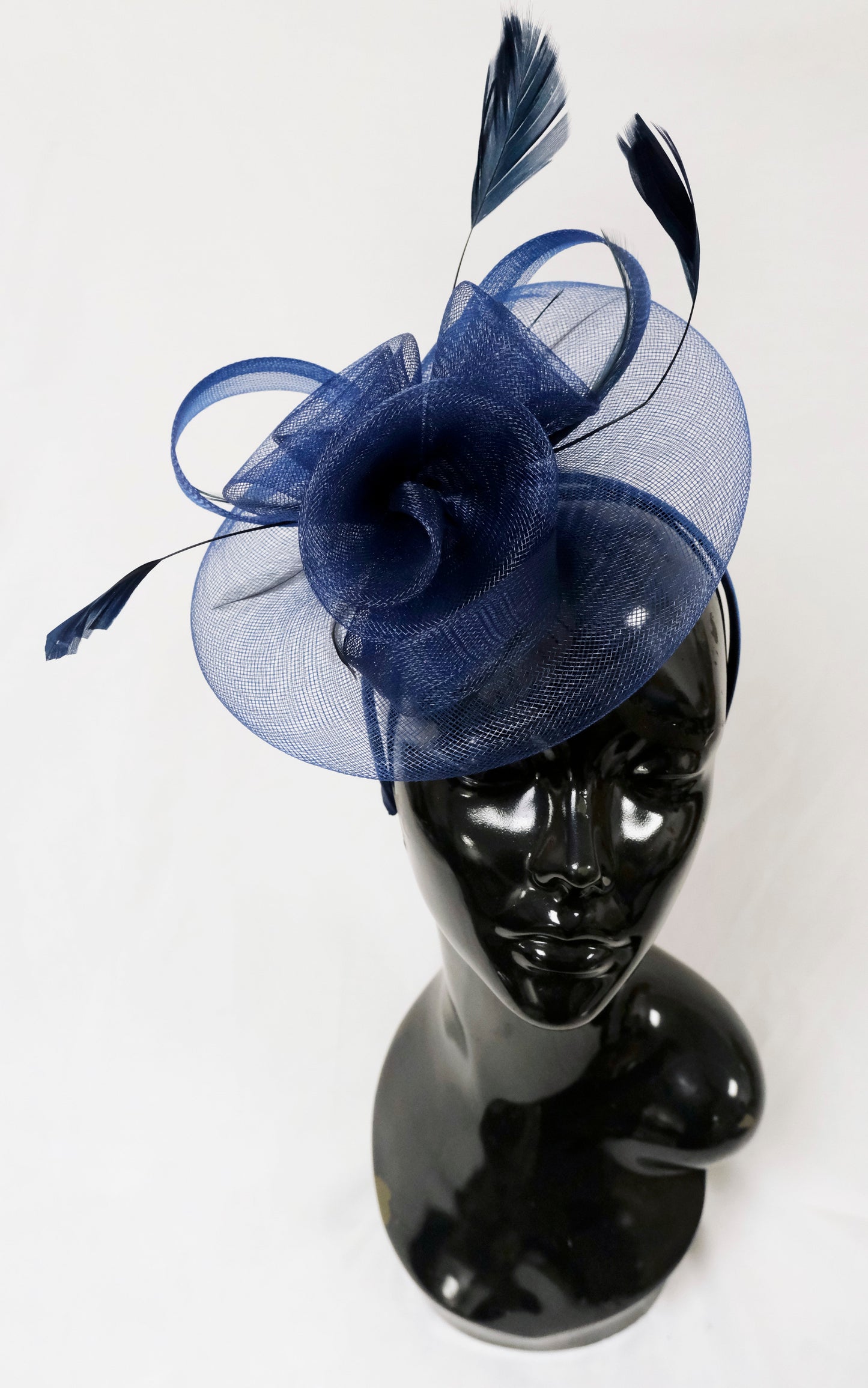 Navy Net Flower Fascinator Weddings Ascot Hatinator Races