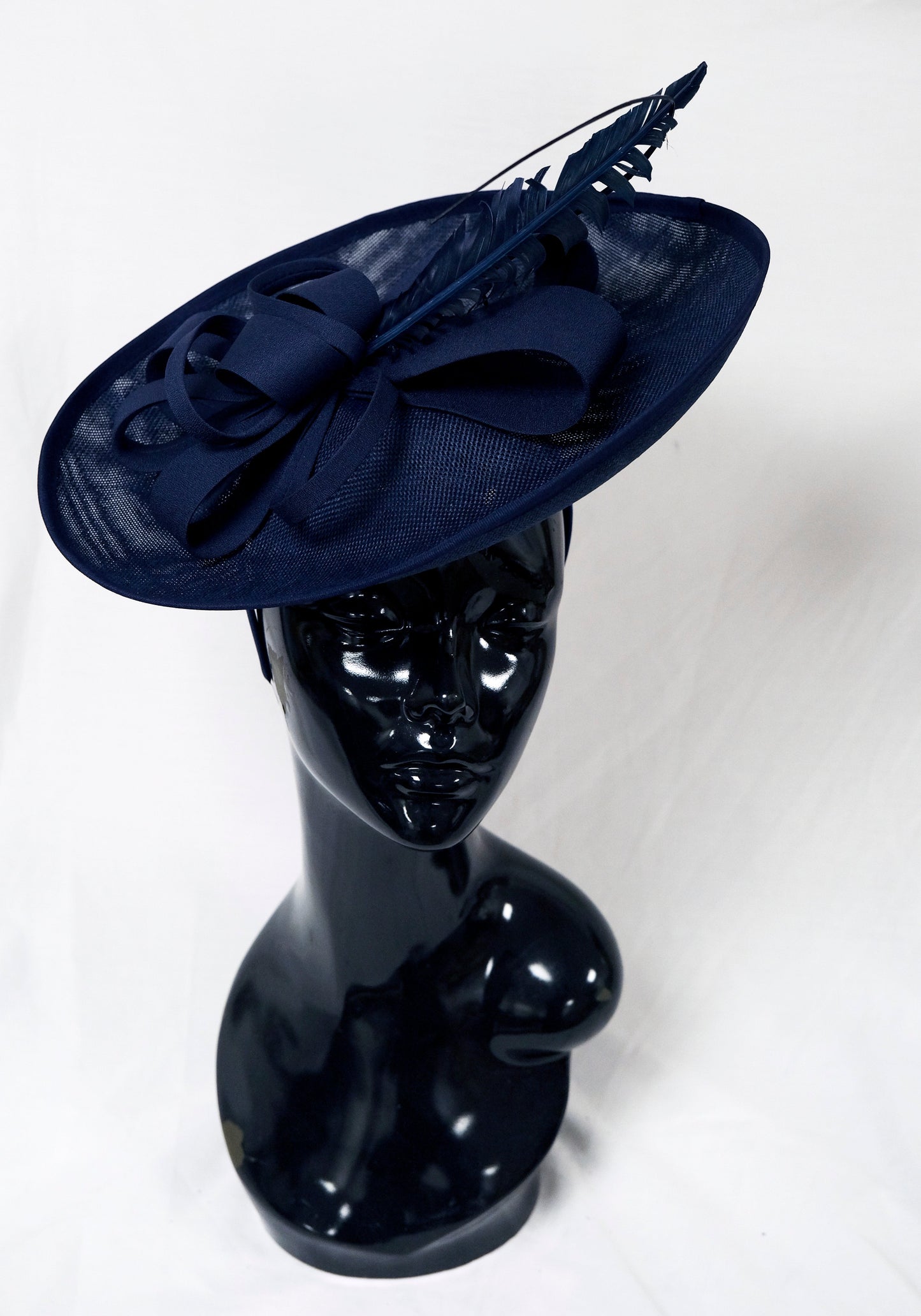 Round Base Navy Fascinator Weddings Ascot Hatinator Races