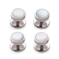 Mother Of Pearl Dress Studs In Silver