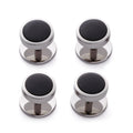 Onyx Dress Studs In Silver