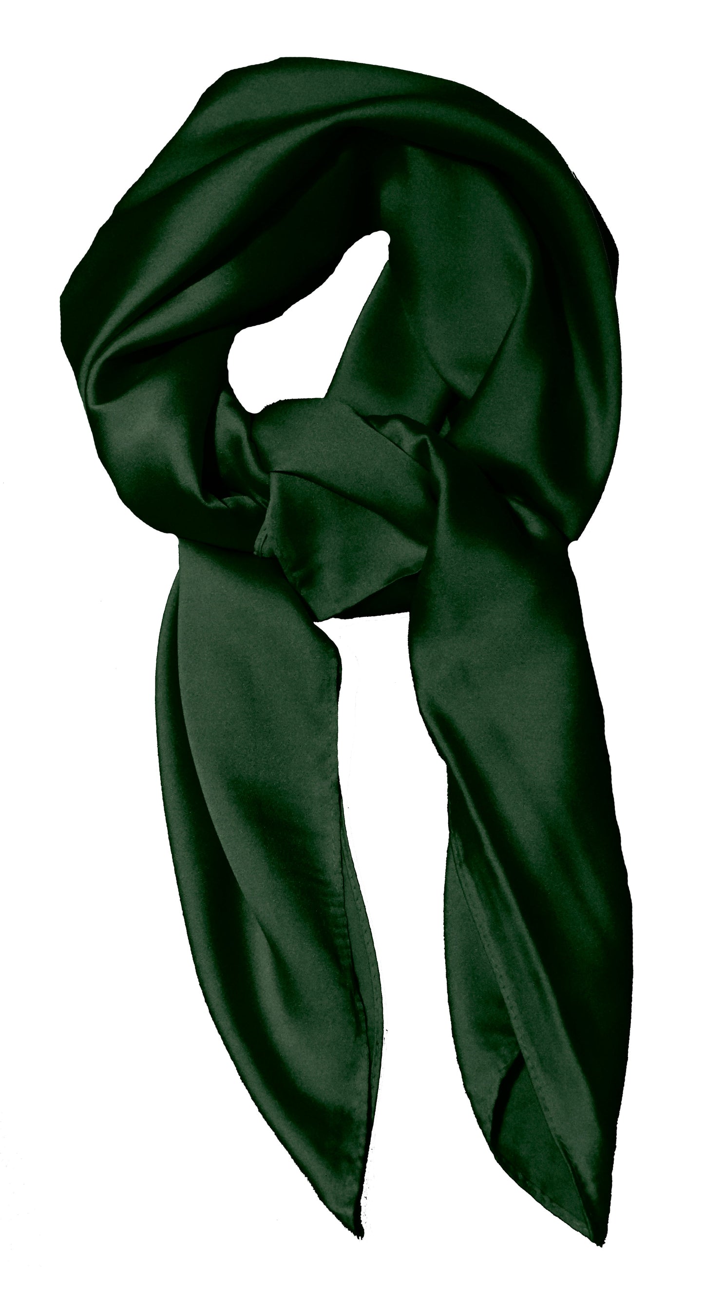 Plain Dark Green Ivory Scarf Thin and Silky for Summer and Spring