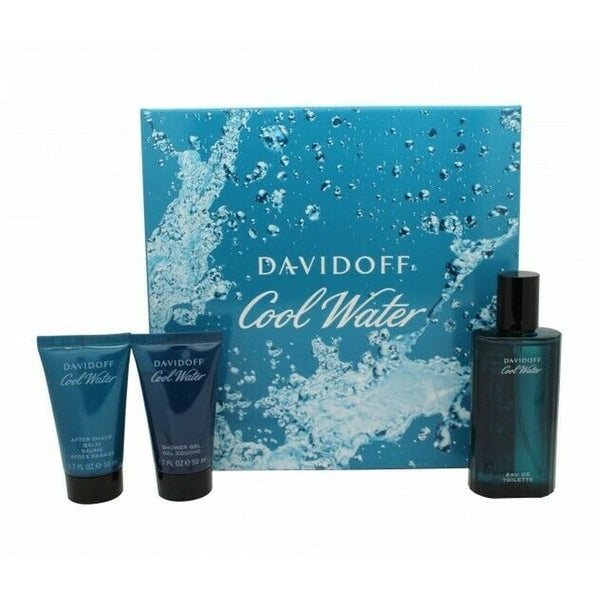 Davidoff Cool Water Gift Set 75ml EDT + 50ml Shower Gel + 50ml After Shave Balm