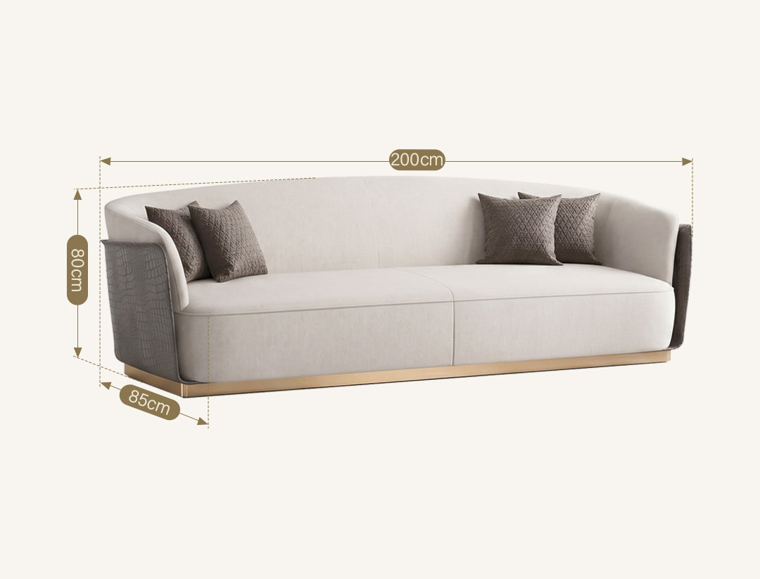 Demure Three Seater Sofa, Velvet