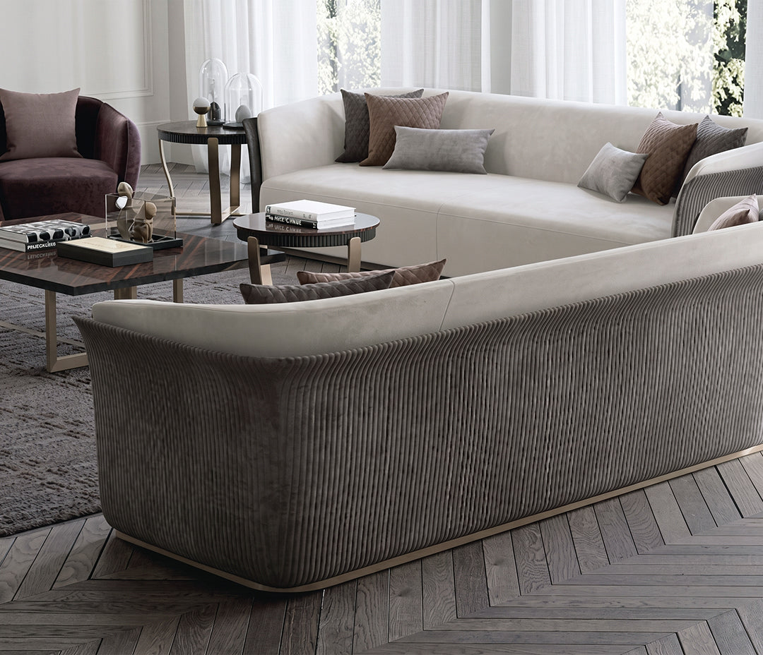 Demure Three Seater Sofa, Velvet