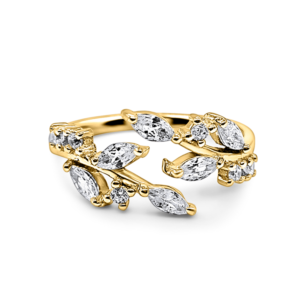 Adjustable Leaf Ring in Gold
