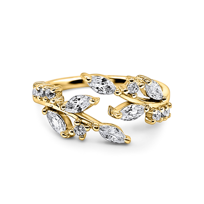 Adjustable Leaf Ring in Gold