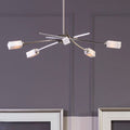 Abira Silver Metal and Frosted Glass 5 Bulb Pendant Light