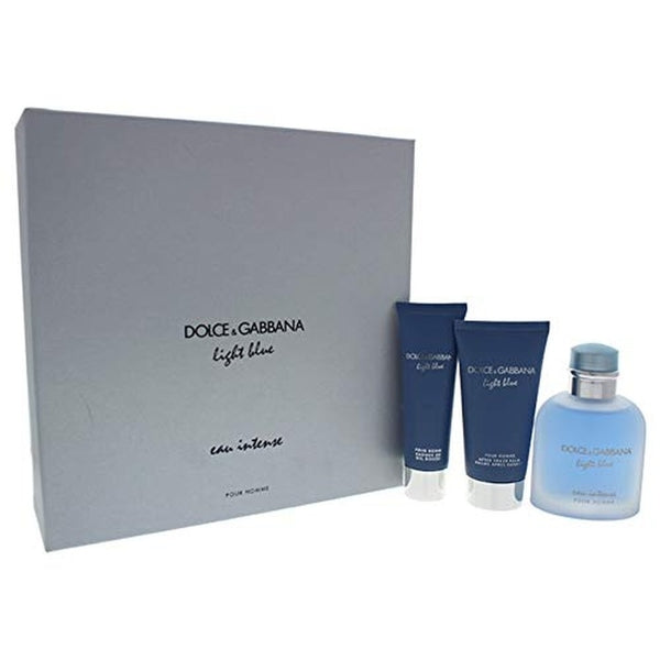 Dolce & Gabbana Light Blue Eau Intense Pour Homme Gift Set 100ml EDP + 75ml Aftershave Balm + 50ml Shower Gel