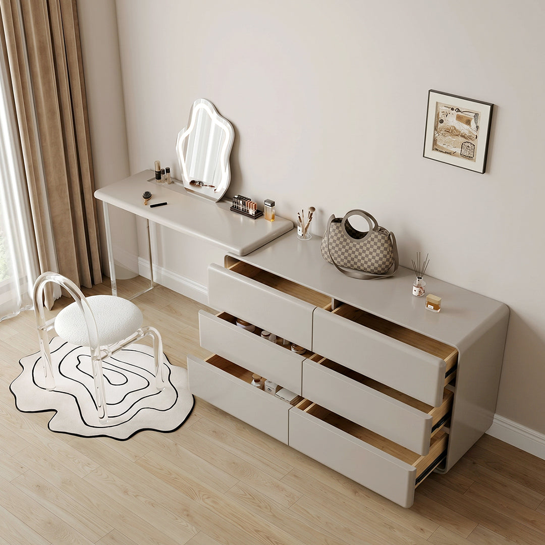 Dominic Dressing Table With Sideboard and LED Mirror