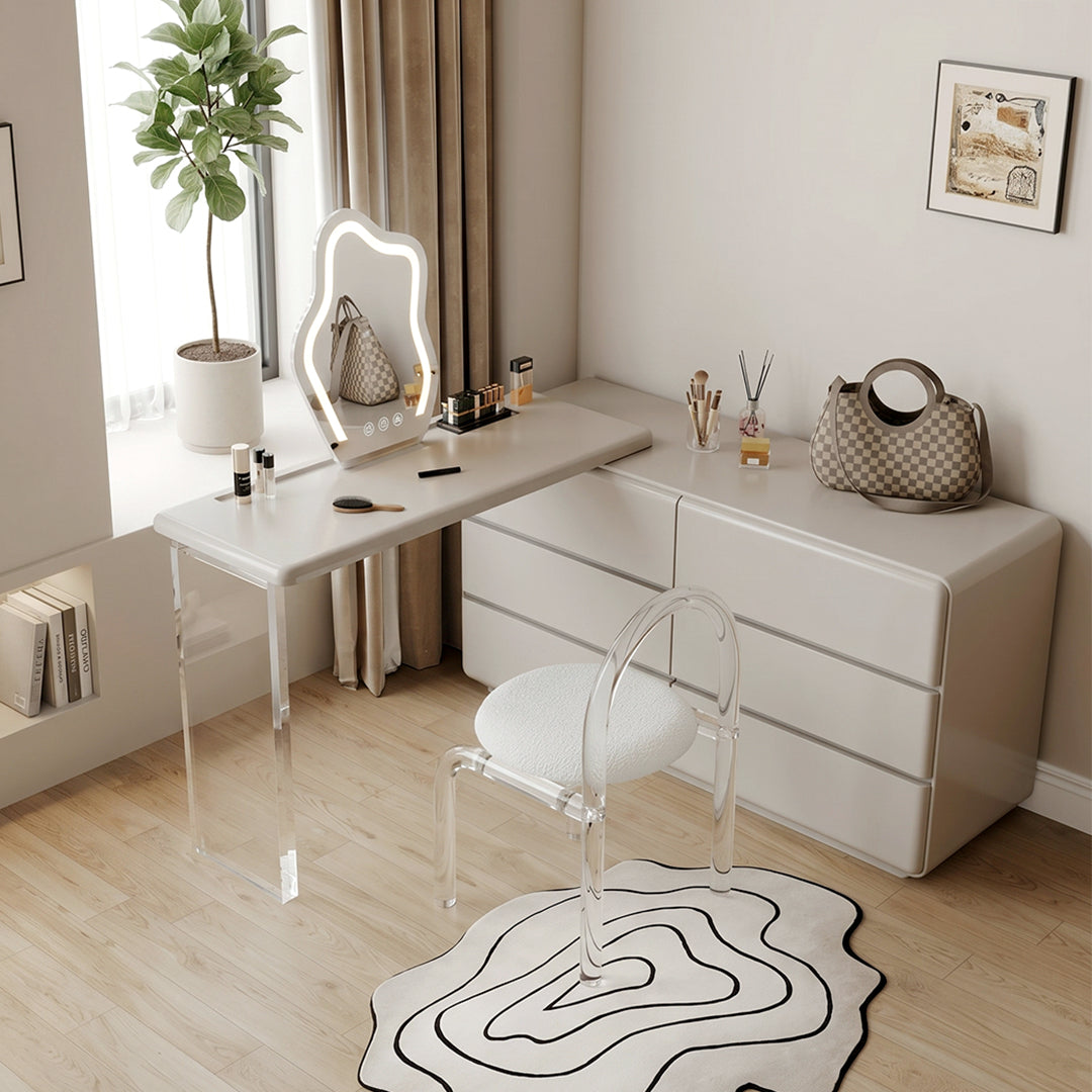 Dominic Dressing Table With Sideboard and LED Mirror
