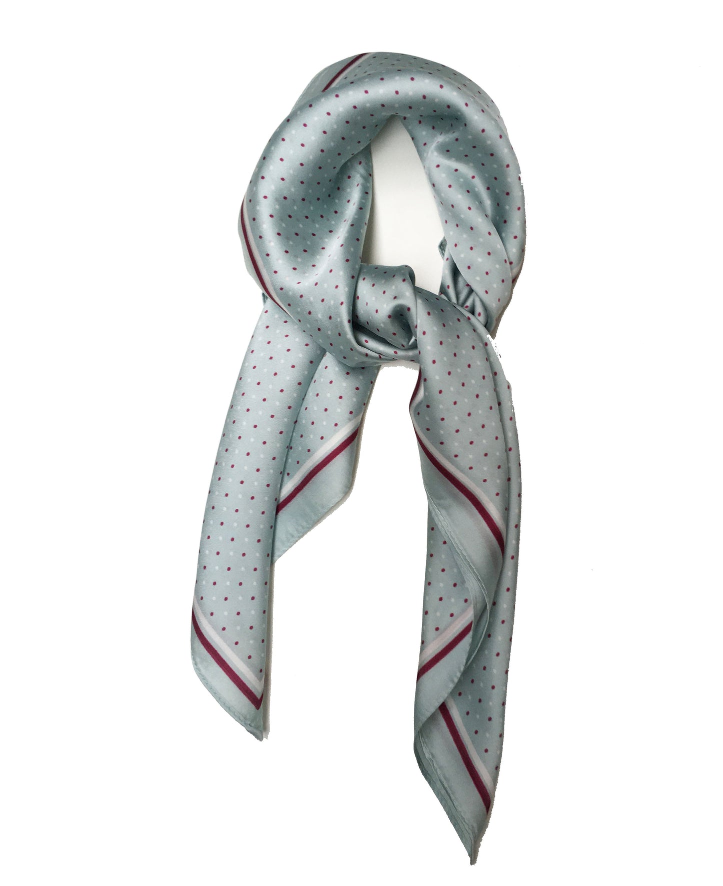 70cm x 70cm Square Scarf Duck Egg Polka Scarf Thin Silky Womens Summer Spring