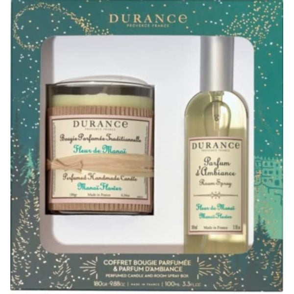 Durance Provence France Sensual Monoi Gift Set 180g Candle + 100ml Room Spray