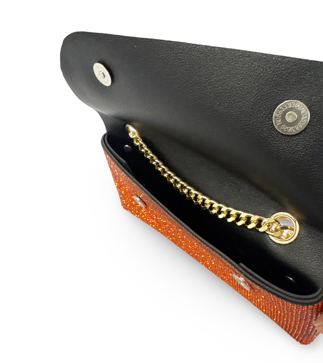 Caprilite Small Crossbody Bag Sparkly Crystal Clutch Fold Handbag Burnt Orange
