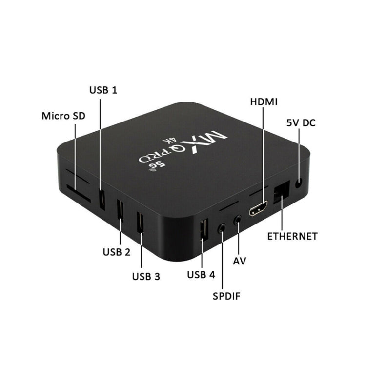 MXQ 4K HD Media Player, RK3229 Quad Core, Android 9.0, 1GB RAM, 8GB ROM, HDMI, WiFi, EU Plug