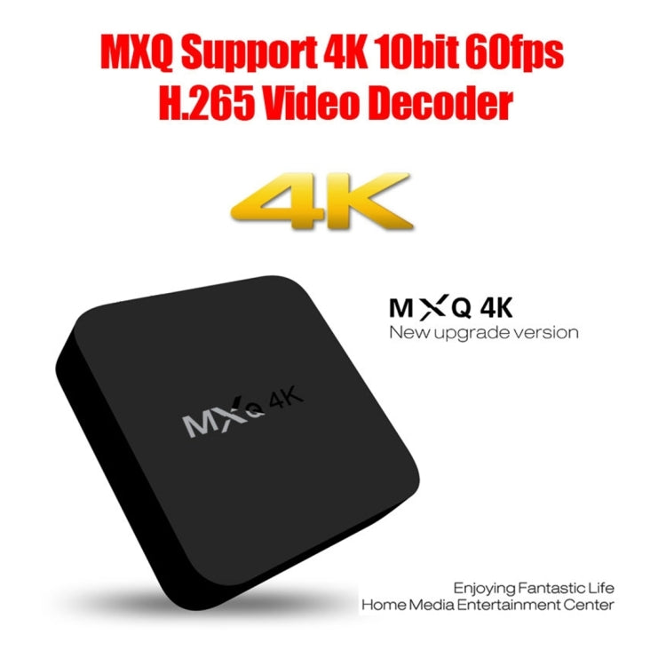 MXQ 4K Full HD Media Player, RK3229 Quad-Core, Android 9.0 TV Box with Remote, 1GB RAM, 8GB ROM, HDMI, WiFi, Miracast, DLNA (UK Plug)