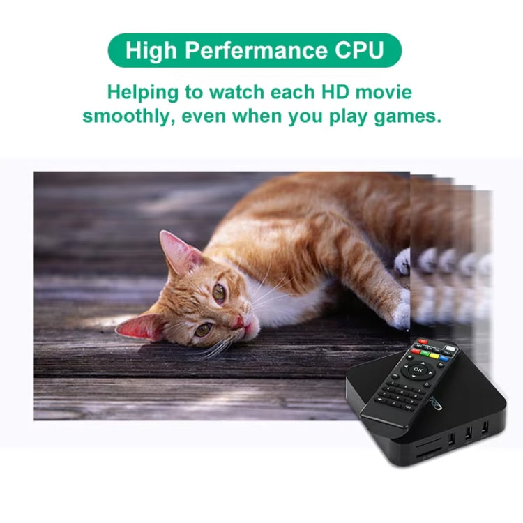 MXQ 4K HD Media Player, RK3229 Quad Core, Android 9.0, 1GB RAM, 8GB ROM, HDMI, WiFi, EU Plug
