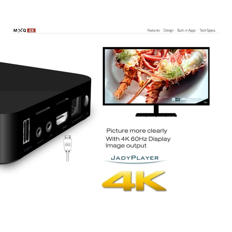 MXQ 4K Full HD Media Player, RK3229 Quad-Core, Android 9.0 TV Box with Remote, 1GB RAM, 8GB ROM, HDMI, WiFi, Miracast, DLNA (UK Plug)