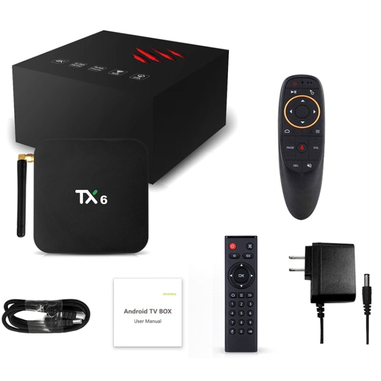 TX6 HD TV Box, Android 7.1/9.0, Allwinner H6 Quad-core, 2GB RAM, 16GB Storage, Bluetooth, WiFi, RJ45, UK Plug