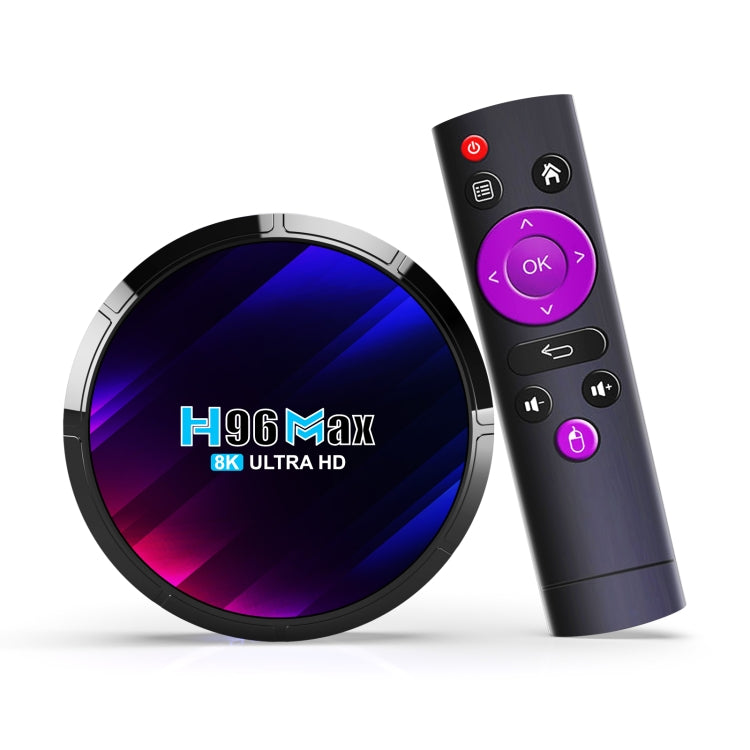 H96 Max 8K RK3528 4GB+64GB UK Plug Ultra HD Smart TV Box Android 13.0 Media Player with Remote Control, Quad-Core,