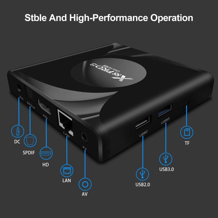 X88 Pro 13 Android 13.0 Smart TV Box with Remote Control, RK3528 Quad-Core, 4G+32GB(EU Plug)