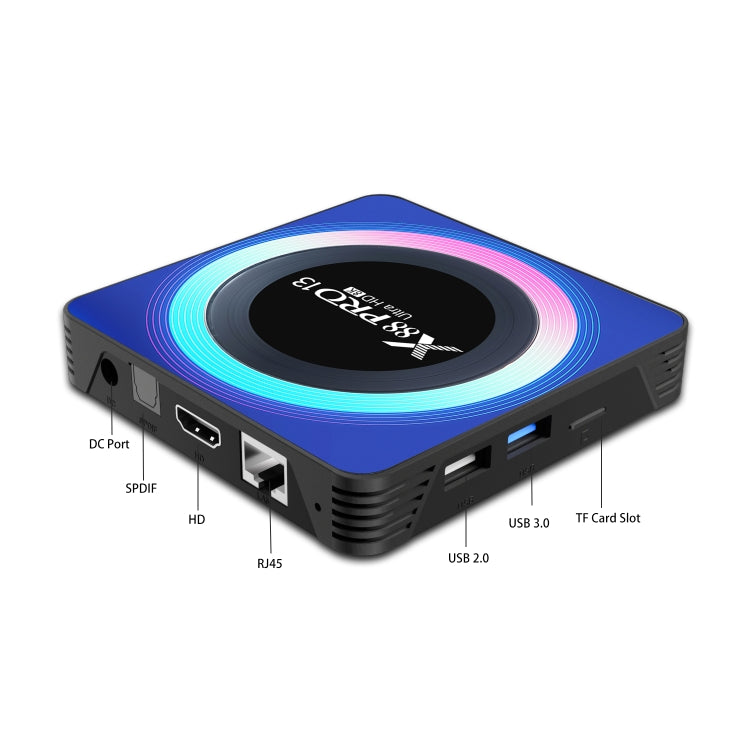 Acrylic X88 Pro 13 8K Ultra HD Android 13.0 Smart TV Box with Remote Control, RK3528 Quad-Core, 4G+64GB (EU Plug)