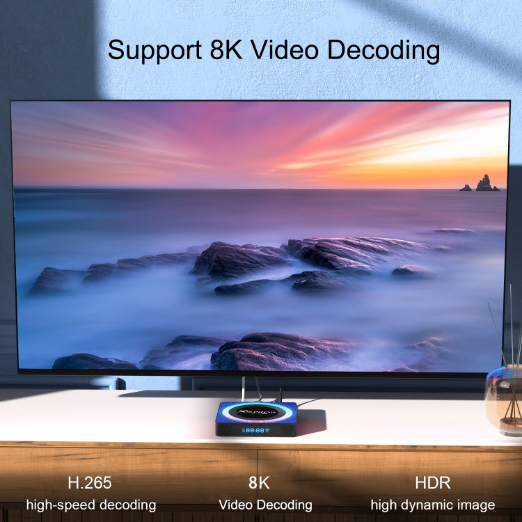 Acrylic X88 Pro 13 8K Ultra HD Android 13.0 Smart TV Box with Remote Control, RK3528 Quad-Core, 4G+64GB (EU Plug)