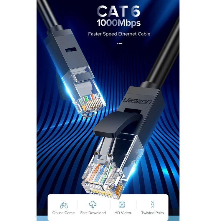 UGREEN NW102 Cat6 RJ45 Household Gigabit Twisted Pair Round Ethernet Cable, Length:3m