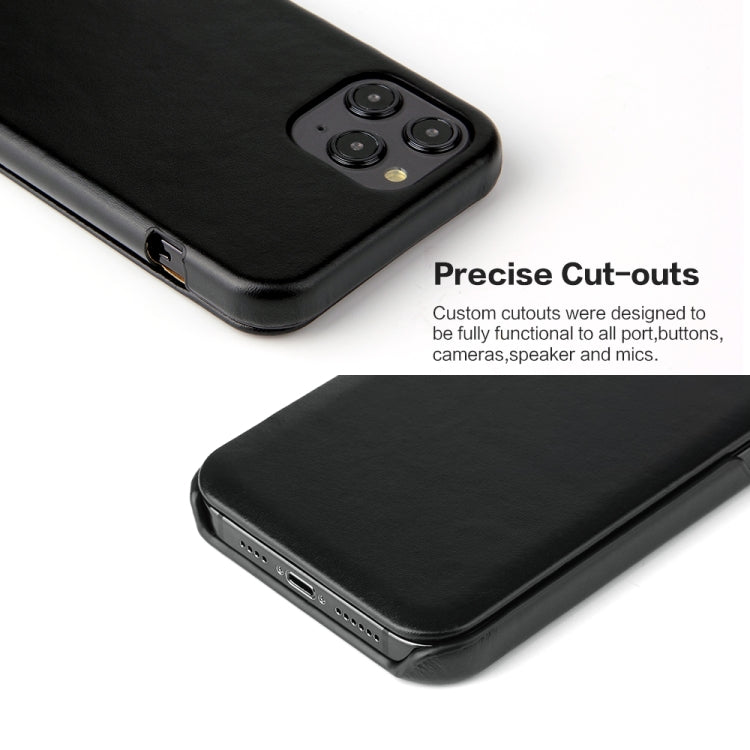 Fierre Shann Business Magnetic Horizontal Flip Genuine Leather Case, For iPhone 12 mini, For iPhone 12 / 12 Pro, For iPhone 12 Pro Max