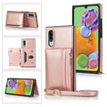 Square Zipper Wallet Bag TPU+PU Back Cover Case with Holder & Card Slots & Wallet & Cross-body Strap, For Samsung Galaxy A90 5G, For Samsung Galaxy Note9, For Samsung Galaxy Note10, For Samsung Galaxy Note10 Pro, For Samsung Galaxy S9                  ...