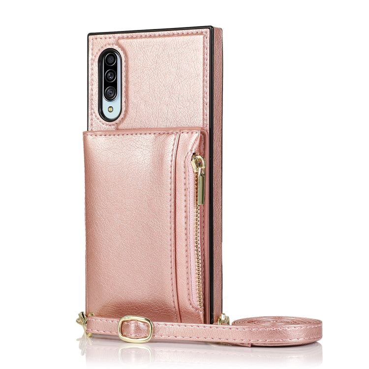 Square Zipper Wallet Bag TPU+PU Back Cover Case with Holder & Card Slots & Wallet & Cross-body Strap, For Samsung Galaxy A90 5G, For Samsung Galaxy Note9, For Samsung Galaxy Note10, For Samsung Galaxy Note10 Pro, For Samsung Galaxy S9                  ...