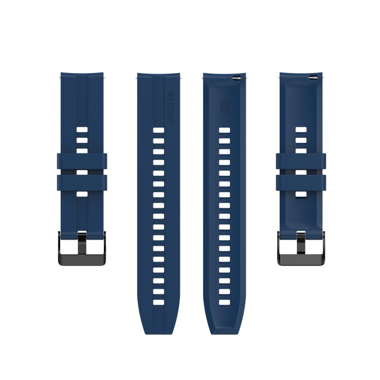 For Huawei Watch GT 2 42mm Silicone  Watch Band with Black Buckle(Dark Blue)