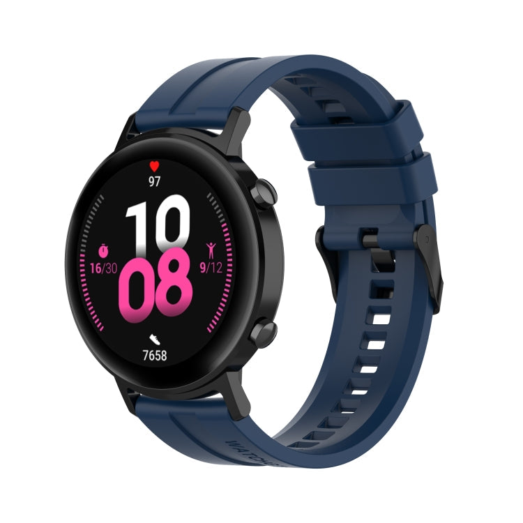 For Huawei Watch GT 2 42mm Silicone  Watch Band with Black Buckle(Dark Blue)