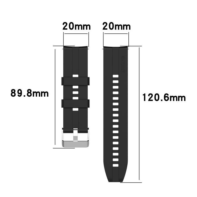For Huawei Watch GT 2 42mm Silicone  Watch Band with Black Buckle(Dark Blue)