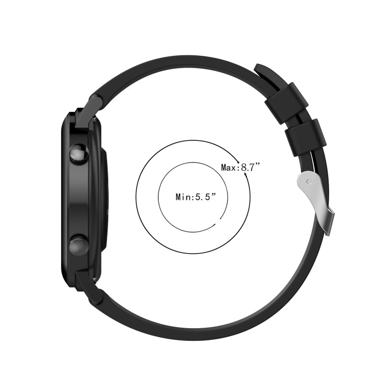 For Huawei Watch GT 2 42mm Silicone  Watch Band with Black Buckle(Dark Blue)