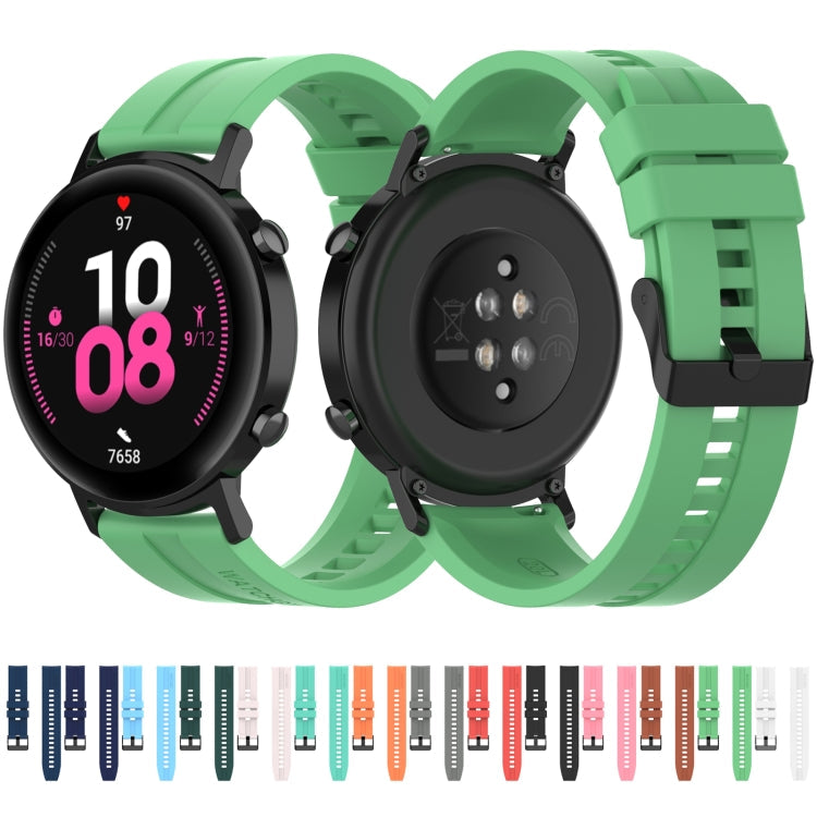 For Huawei Watch GT 2 42mm Silicone  Watch Band with Black Buckle(Dark Blue)