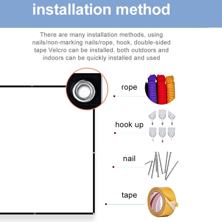 Folding Milk Silk Polyester Projector Film Curtain, Size:60 inch (16:9) Projection Area: 133 x 75cm