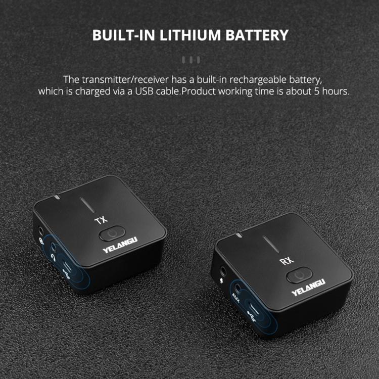 YELANGU MX5 2.4G Live Broadcast Interview Shooting Wireless Recording Microphone