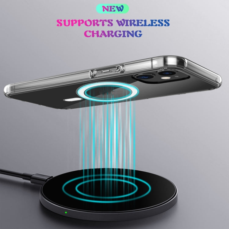 For iPhone X / XS Magsafe Case Simple Magnetic Ring All-inclusive Clear Crystal Acrylic PC +TPU Shockproof Case(Transparent)