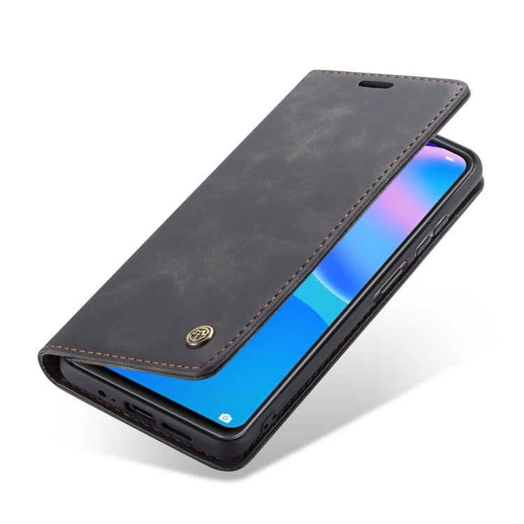 For Huawei P Smart 2021 CaseMe-013 Multifunctional Retro Frosted Horizontal Flip Leather Case with Card Slot & Holder & Wallet(Black)