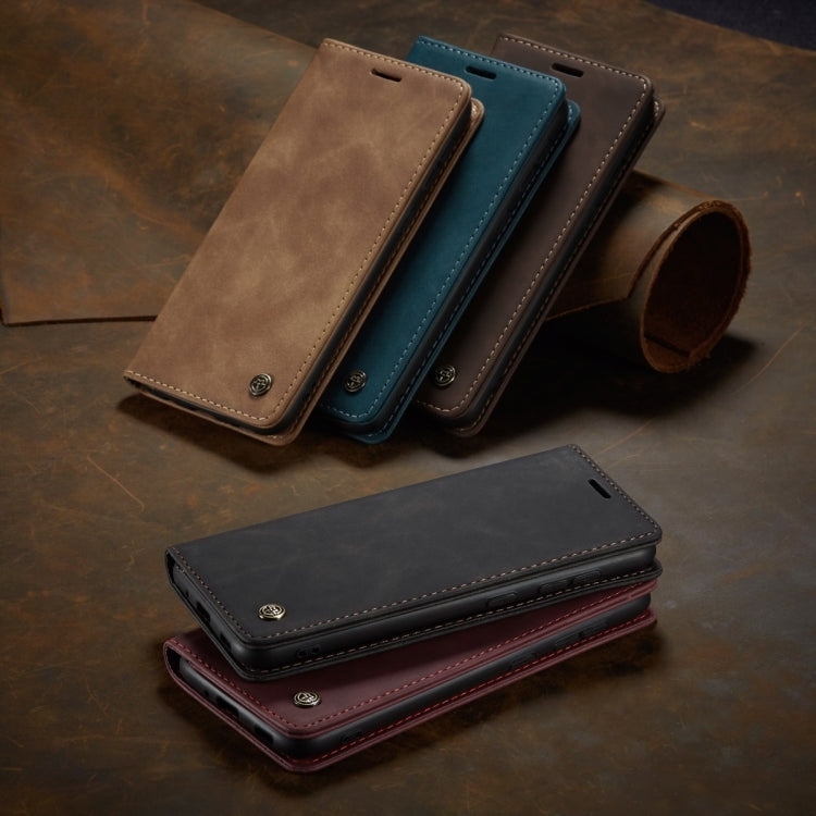 For Huawei P Smart 2021 CaseMe-013 Multifunctional Retro Frosted Horizontal Flip Leather Case with Card Slot & Holder & Wallet(Blue)