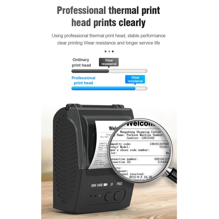 5811DD 58mm Bluetooth 4.0 Portable Thermal Bluetooth Receipt Printer, UK Plug