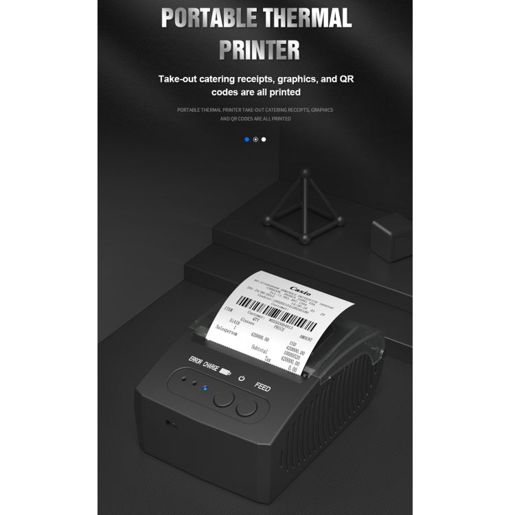 5811DD 58mm Bluetooth 4.0 Portable Thermal Bluetooth Receipt Printer, UK Plug