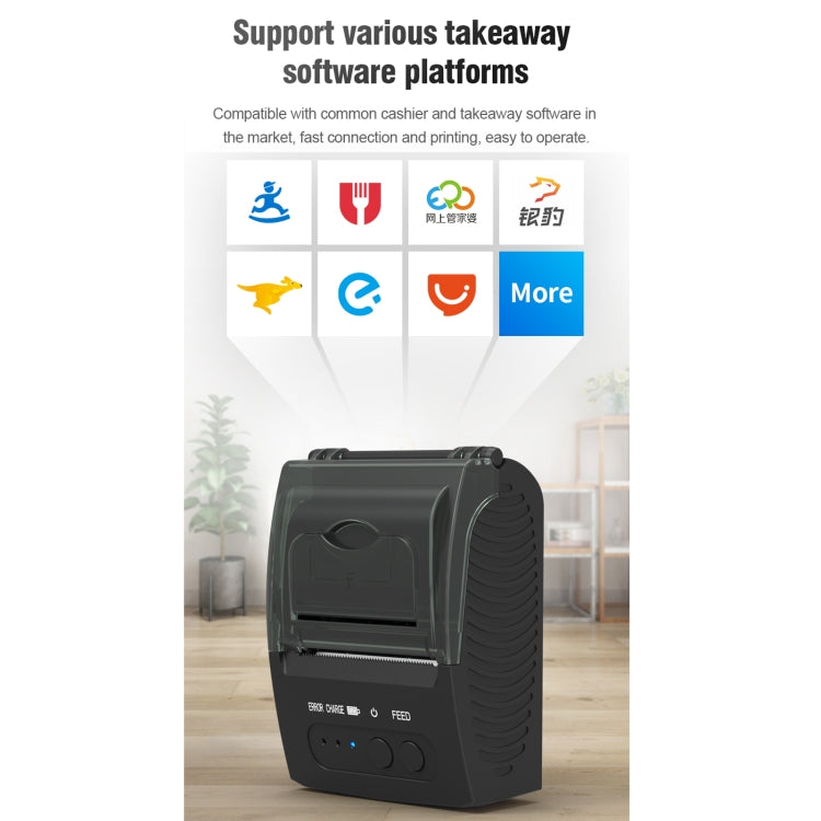 5811DD 58mm Bluetooth 4.0 Portable Thermal Bluetooth Receipt Printer, UK Plug