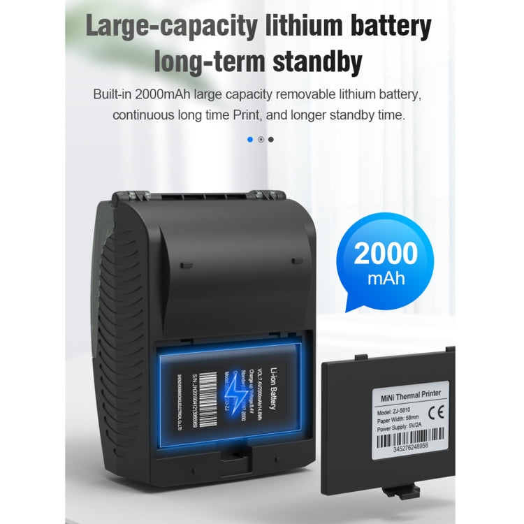 5811DD 58mm Bluetooth 4.0 Portable Thermal Bluetooth Receipt Printer, UK Plug