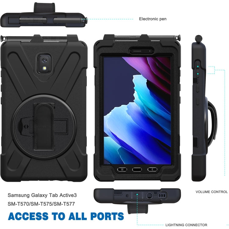 Shockproof Colorful Silicone + PC Protective Case with Holder & Shoulder Strap & Hand Strap, For Samsung Galaxy Tab active 3 T570 / T575 8.0, For Lenovo Tab M8 (2020) TB-8705F 8.0 inch