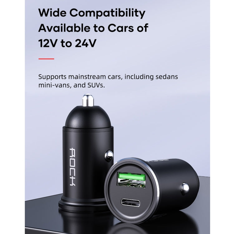 ROCK Space H12 PD 20W Type-C / USB-C  USB Fast Charging Car Charger(Black)