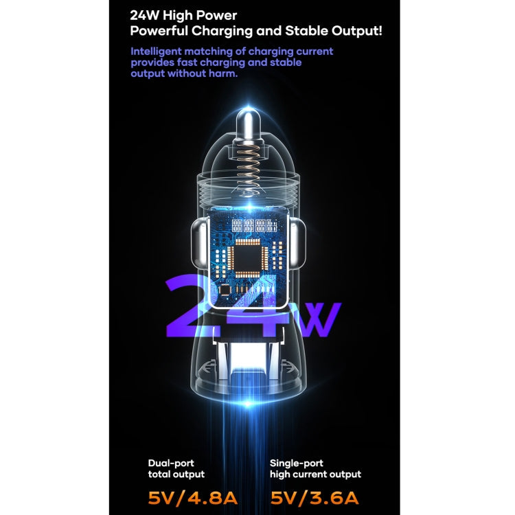 ROCK Space H12 PD 20W Type-C / USB-C  USB Fast Charging Car Charger(Black)