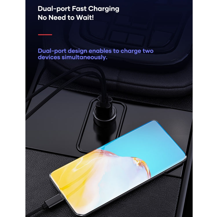 ROCK Space H12 PD 20W Type-C / USB-C  USB Fast Charging Car Charger(Black)